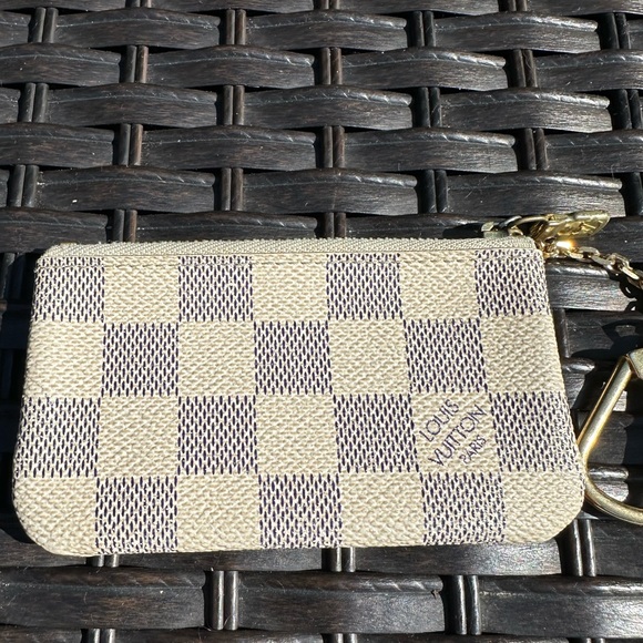 LOUIS VUITTON Key Pouch Wallet Damier Azur Key Chain Coin Pouch - Picture 2 of 8